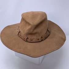 Scala Mens One Size Brown Adjustable Outback Hat