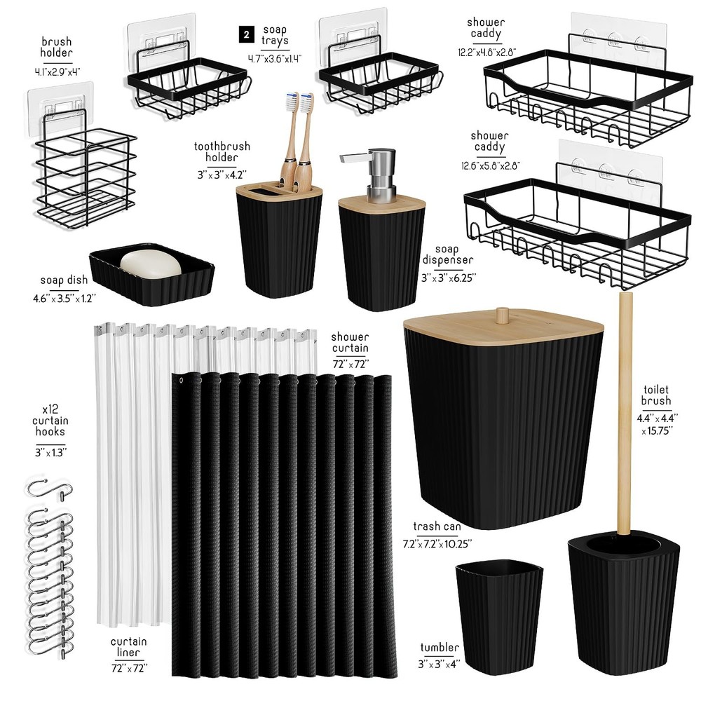 25PC Shower Caddy and Bathroom Accessories Set with Storage Organizer 25PC Shower Caddy and Bathroom Accessories Set with Storage Organizer