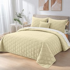 Luxury Bedspread Bedding Set 3 Piece Quilted Coverlet Bed Throw Queen King Size