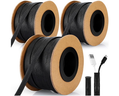 Manga expandible para cables eléctricos y electrónicos, 300 ft resistente.