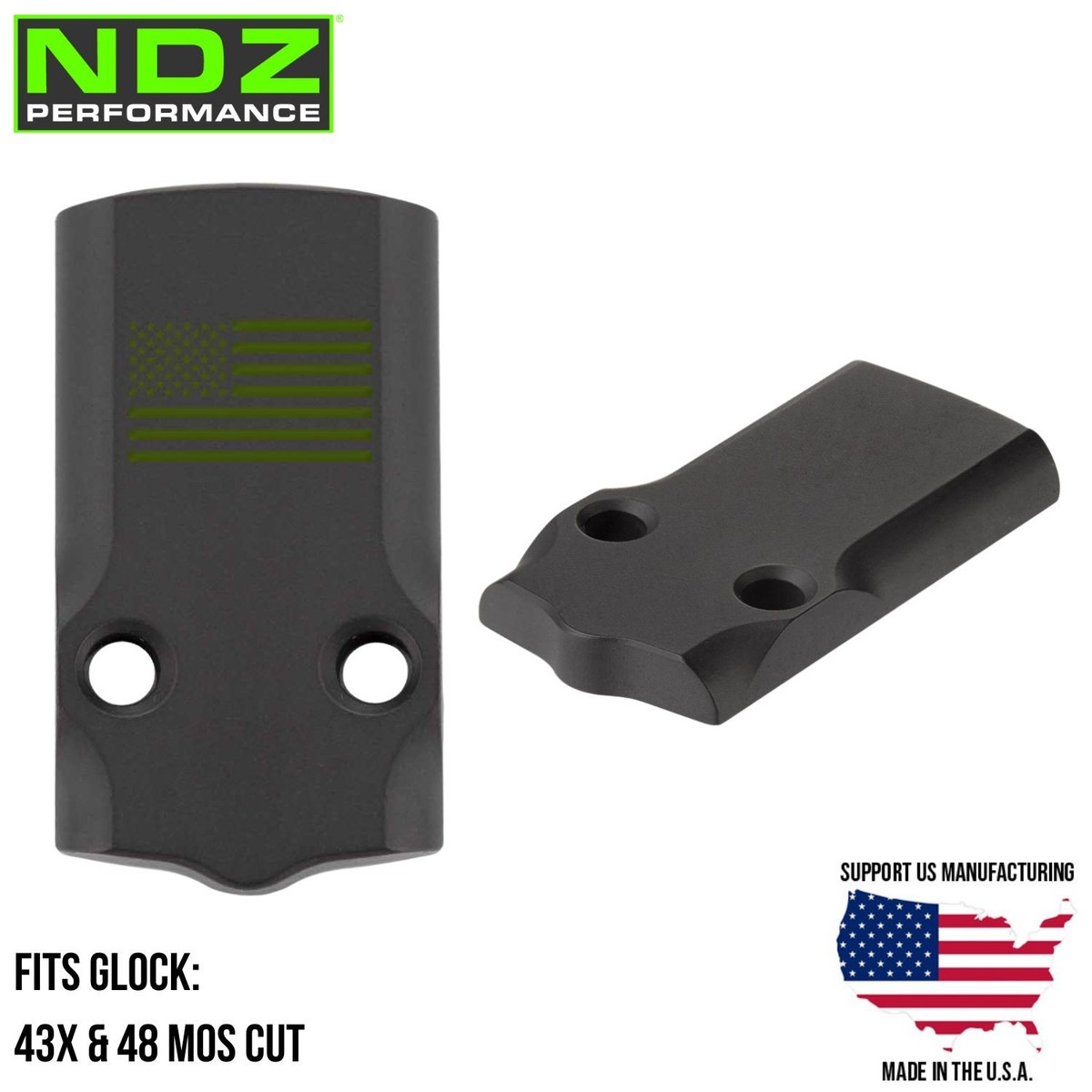 NDZ Brass Cerakote Optic Cover Slide Plate for MOS Glock 43X 48