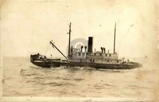 US Lighthouse Tender Ship Ilex Master OC Faulkingham 1920s RPPC Postcard COPY