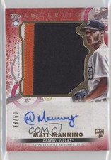 2022 Topps Inception Red 38/50 Matt Manning #IAJP-MM Jumbo Patch Auto 1b8