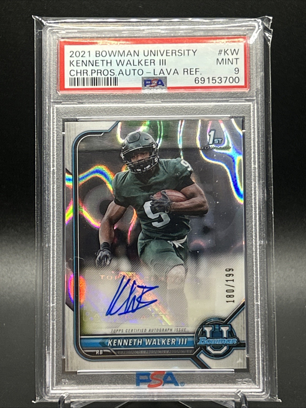 2021 Bowman University Kenneth Walker Iii Auto Lava Refractor /199