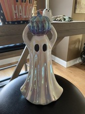 Adorable Large Halloween Ghost Ceramic Lights Up 14 x8 New
