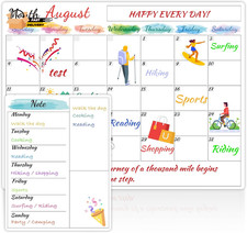 Dry Erase Fridge Magnetic Calendar - White Board Magnetic Calendar for Refriger