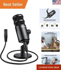 XLR Podcast Microphone, Cardioid Studio Dynamic Mic for Vocal Recording, Stre...