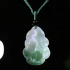 Certified Grade A Green 100% Natural Jadeite Jade Pendant Nine-Tails Fox 10799