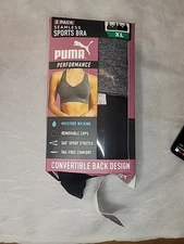 Puma Women's Seamless Active Performance Support Sports Bra 2 Pack XL