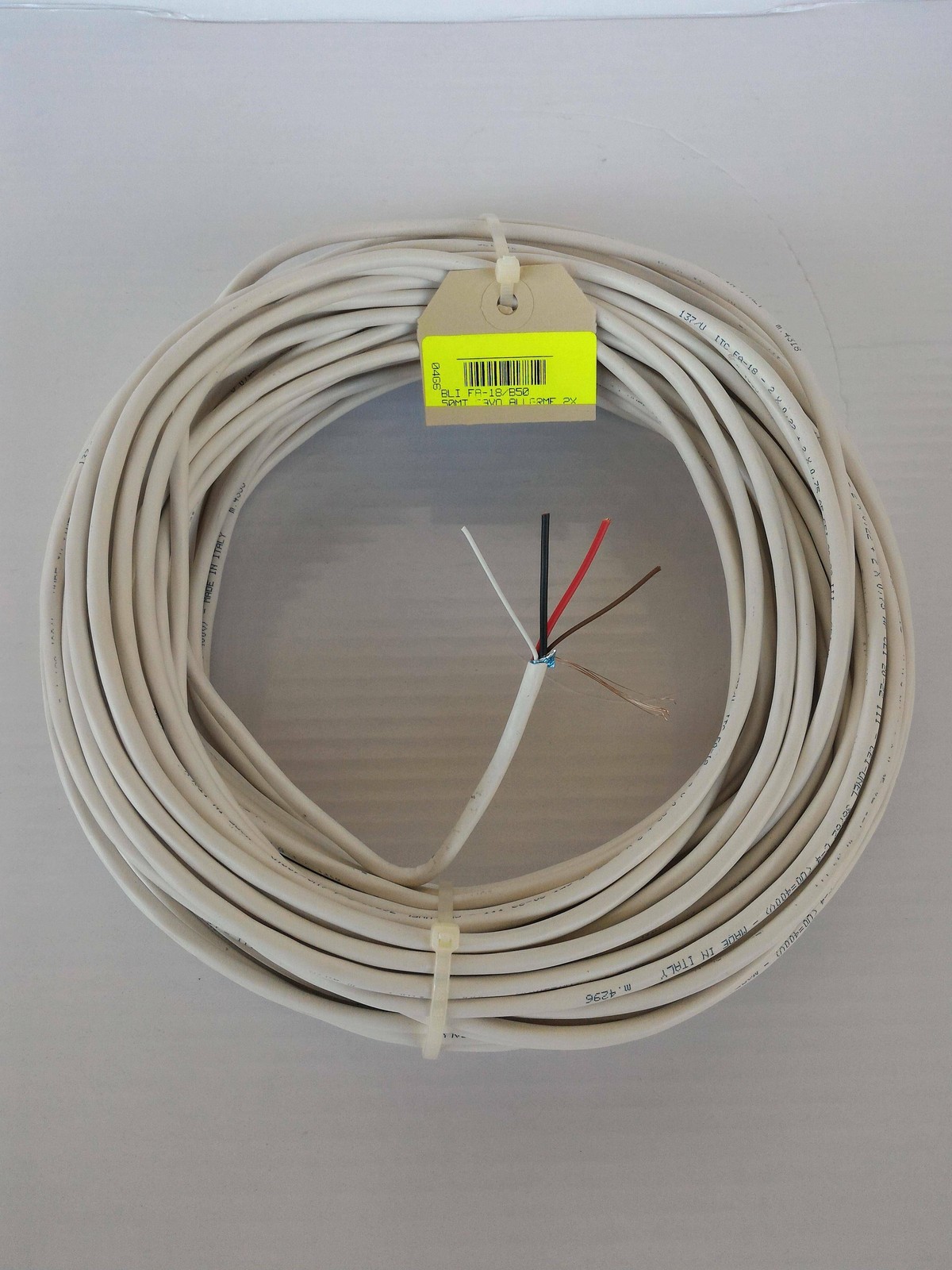 Cavo Allarme Professionale 2x0.75 + 2x0.22 Schermato FA-18/B50 50m