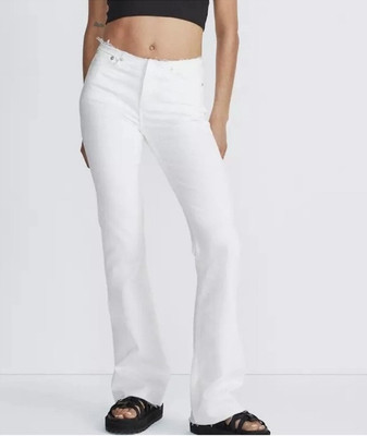 Rag Bone Kinsley Low Rise Flare Stretch Jeans in White $255