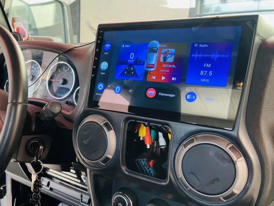 10.1" For Jeep Wrangler JK 2011-2014 Android 15 Carplay Car Stereo Radio GPS+CAM Foto 3 de 4