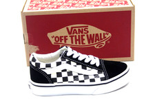 VANS OLD SKOOL PRIMARY CHECK BLACK/WHITE LITTLE KIDS SHOE PRE-SCHOOL SIZES