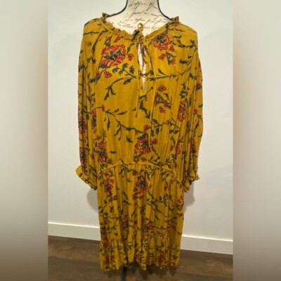 Knox Rose Gold Floral Boho/peasant dress. Size 4X. New with tags. | eBay