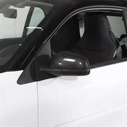 Carbon Fiber Look Side Rearview Mirror Cover Cap For Benz Smart Fortwo 2015-2024 - Picture 2 of 10