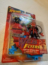 Figura de acción 1997 Web Flyers Sneak Attack Copter Marvel Comics Spiderman nueva