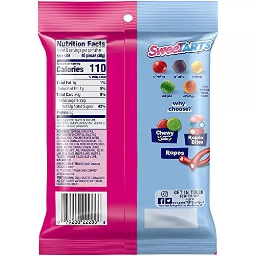 Sweetarts Chewy Extreme Sours (Shockers) - 1.8 oz roll