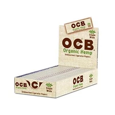 OCB Organic Hemp Single Wide Cigarette Rolling Paper 24 Count Display