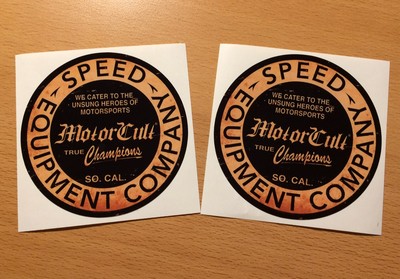 2x Motor Cult Aufkleber Sticker Speed Sport Salt Lake Flat Hot Rod Retro NEU WOW