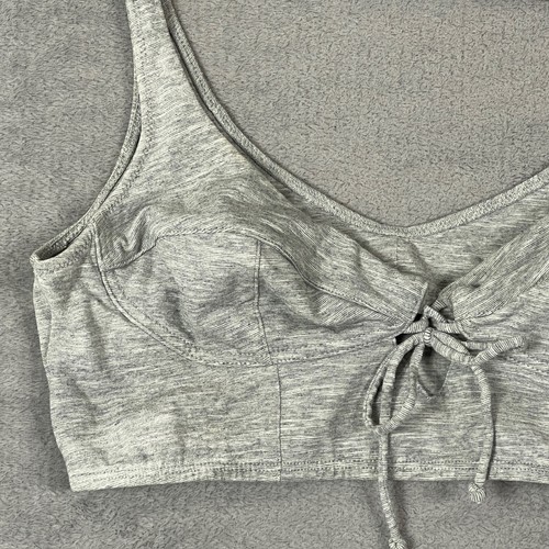 Intimately Free People Bralette Womens Size Small Petite Gray Tie Front Pullover - Picture 2 of 12
