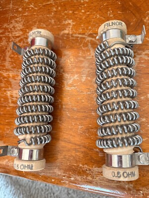NEW LOT of 2  FILNOR  .5 OHM WIREWOUND RESISTOR Industrial Ceramic