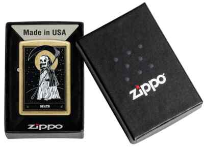 Zippo 46722, Reaper-Death Card Design, Street Brass Finish Lighter
