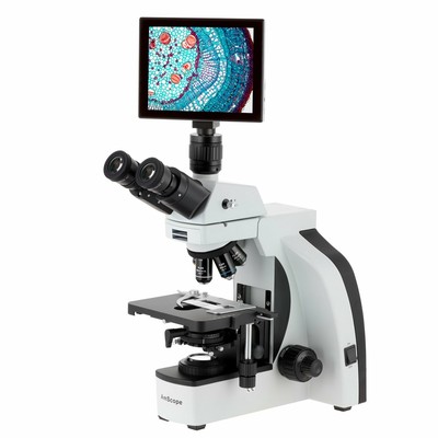 AmScope 40X-2500X Trinocular Compound LED Microscope +10.5'' 8MP Touchscreen HDMi
