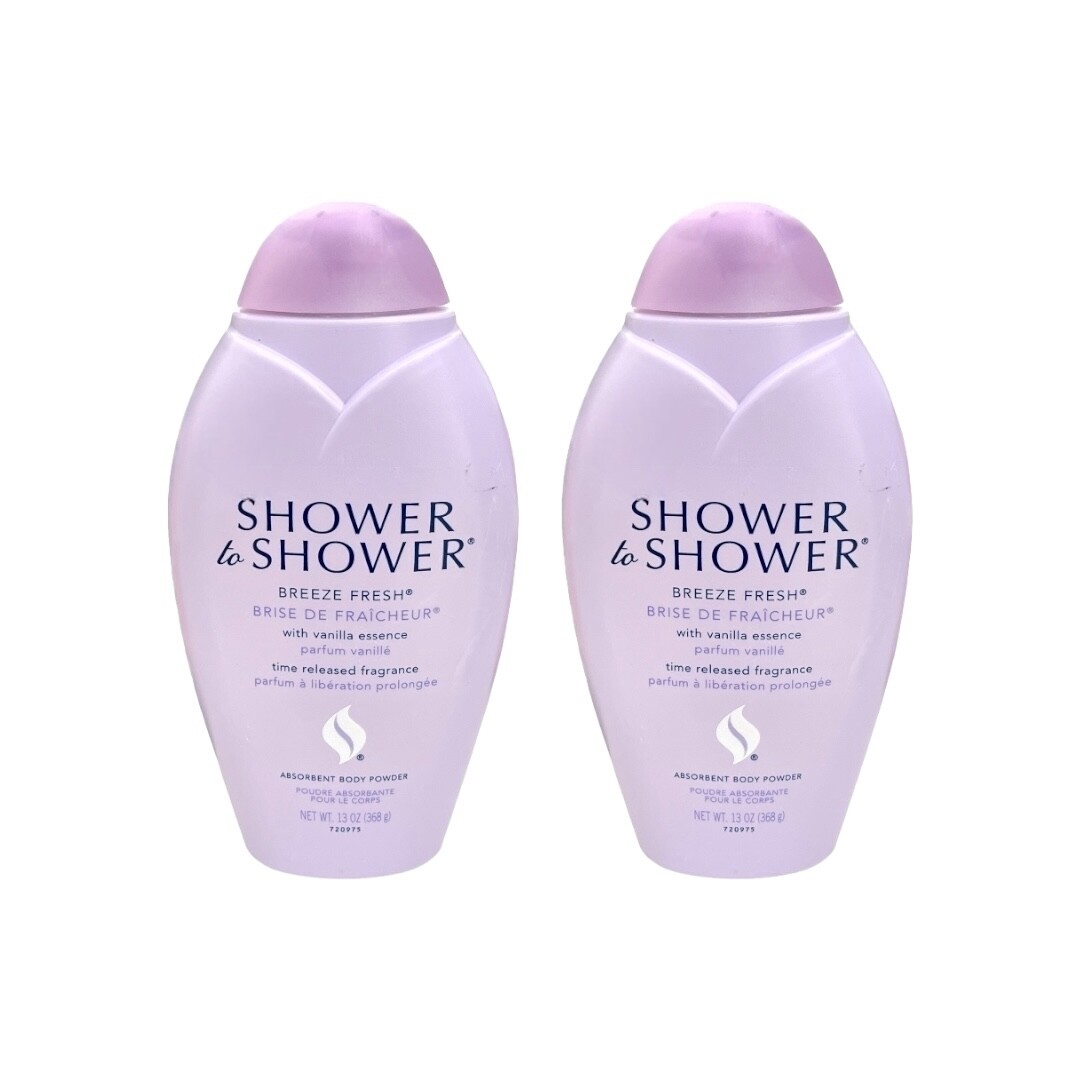 2 Shower to Shower Breeze Fresh with Vanilla Essence with Talc 13 oz eBay