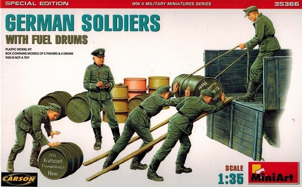 Miniart 35366 German Soldiers With Fuel Drums - Deutsche Soldaten - 1:35-image