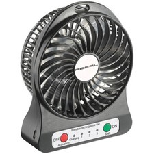 PEARL 2in1 Akku-Tisch-Ventilator mit LED-Leuchte,  1.300 mAh