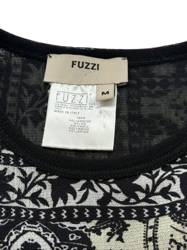 Fuzzi Jean Paul Gaultier ärmelloses Netz Top Tank schwarz grau Fransen künstlerisch Gr. M - Bild 8 von 10