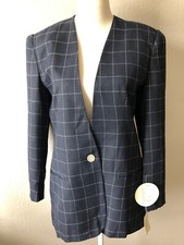 Giorgio Sant' Angelo navy  white long blazer with single button