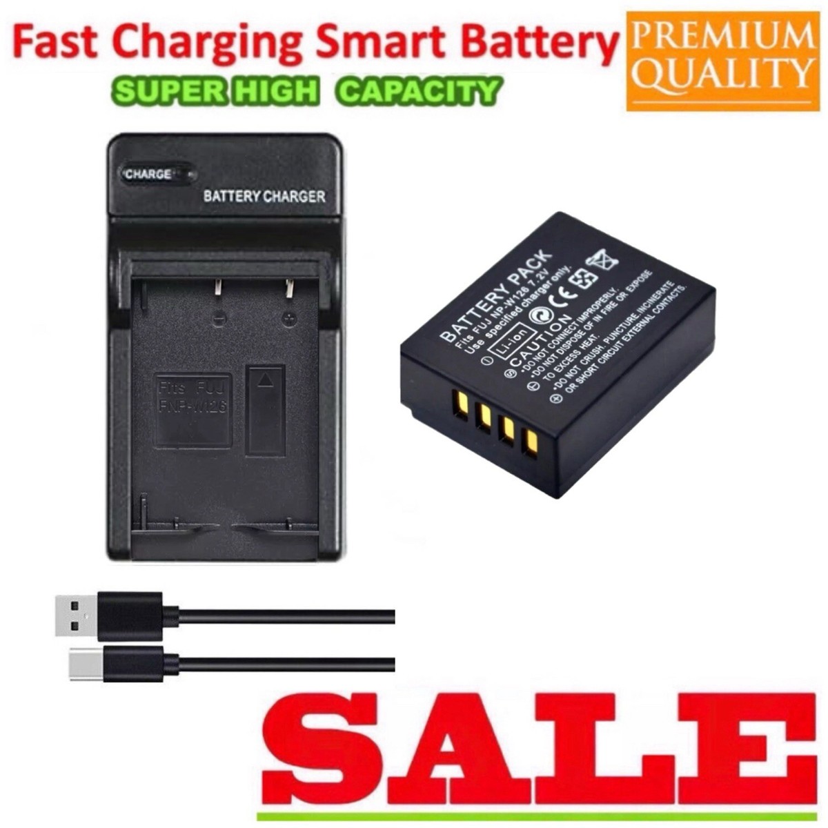 NP-W126S Battery +USB Charger for Fujifilm NP-W126s FUJIFILM X - Main Image