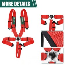 Sfi Universal Red 5 Point Camlock Quick Release Racing Seat Belt Harness Atv 3