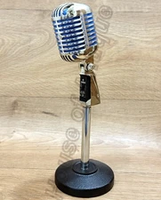 Professional Antique Replica Dynamic Vintage Metal Grill Microphone With Stand.