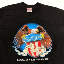 Las Vegas Teamsters T Shirt Men Large Union & American Pride Eagle Made in USA