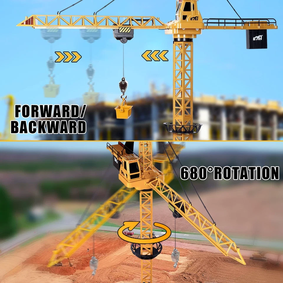 RC Bauturmkran Kran ferngesteuert für Kinder Höhe 128 cm 6 Kanäle ferngesteue... - Bild 3 von 4