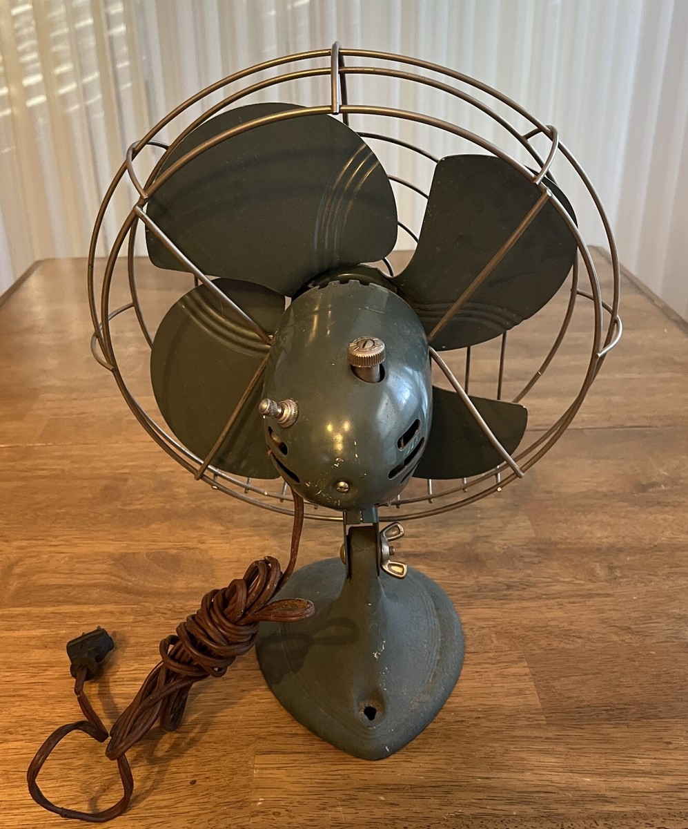 Vintage Dominion Electric Metal Fan, Adjustable Oscillating 14