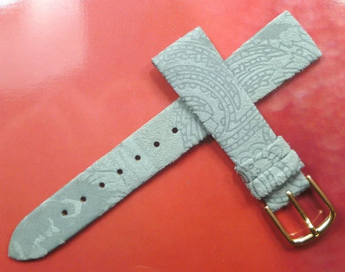 18mm GREY WATCH STRAP BRACELET VELOUR WATCH BAND LEATHER 1862