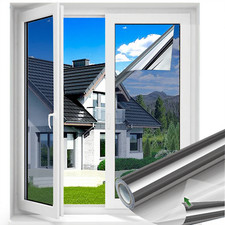 Sonnenschutzfolie (4,9€/m²) PREMIUM Spiegelfolie Hitzeschutz Fensterfolie Silber