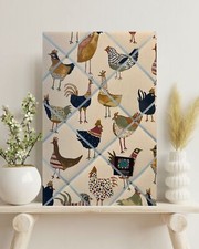Prestigious Harriet Hens Chickens Farm Handcrafted Fabric Notice Bulletin Board