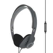 Koss On-Ear Headphones, in-Line Microphone and Touch Remote Dark Grey & Black