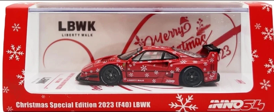 INNO64 1:64 LBWK Ferrari F40 Rojo Navidad Edición Especial 2023 Liberty Walk Foto 2 de 2