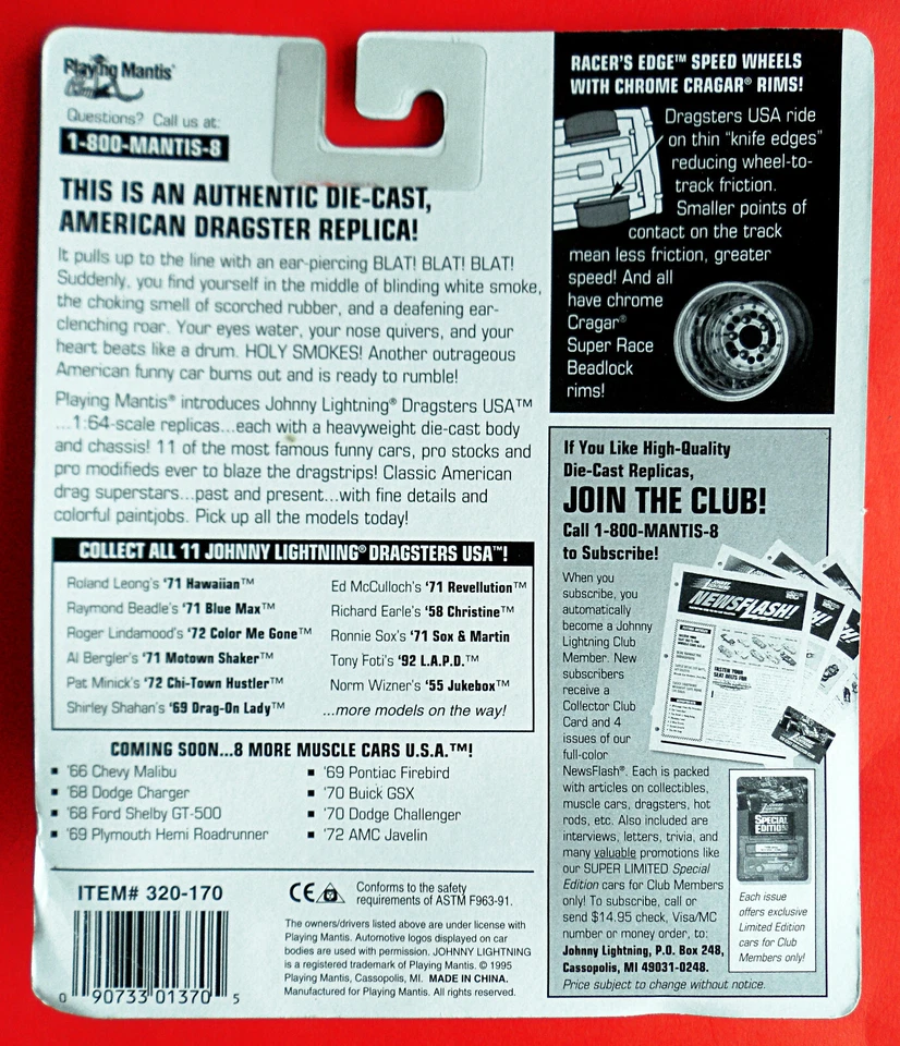 Johnny Lightning Dragsters 1971 HAWAIANO Edición Coleccionista 1:64 Die Cast Sin usar, en caja Foto 3 de 4