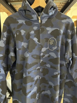 A BATHING APE BAPE Camo Head スウェット　パーカー A Bathing Ape BAPE Head Hoodie Blue Navy Camo Swarovski Full Zip