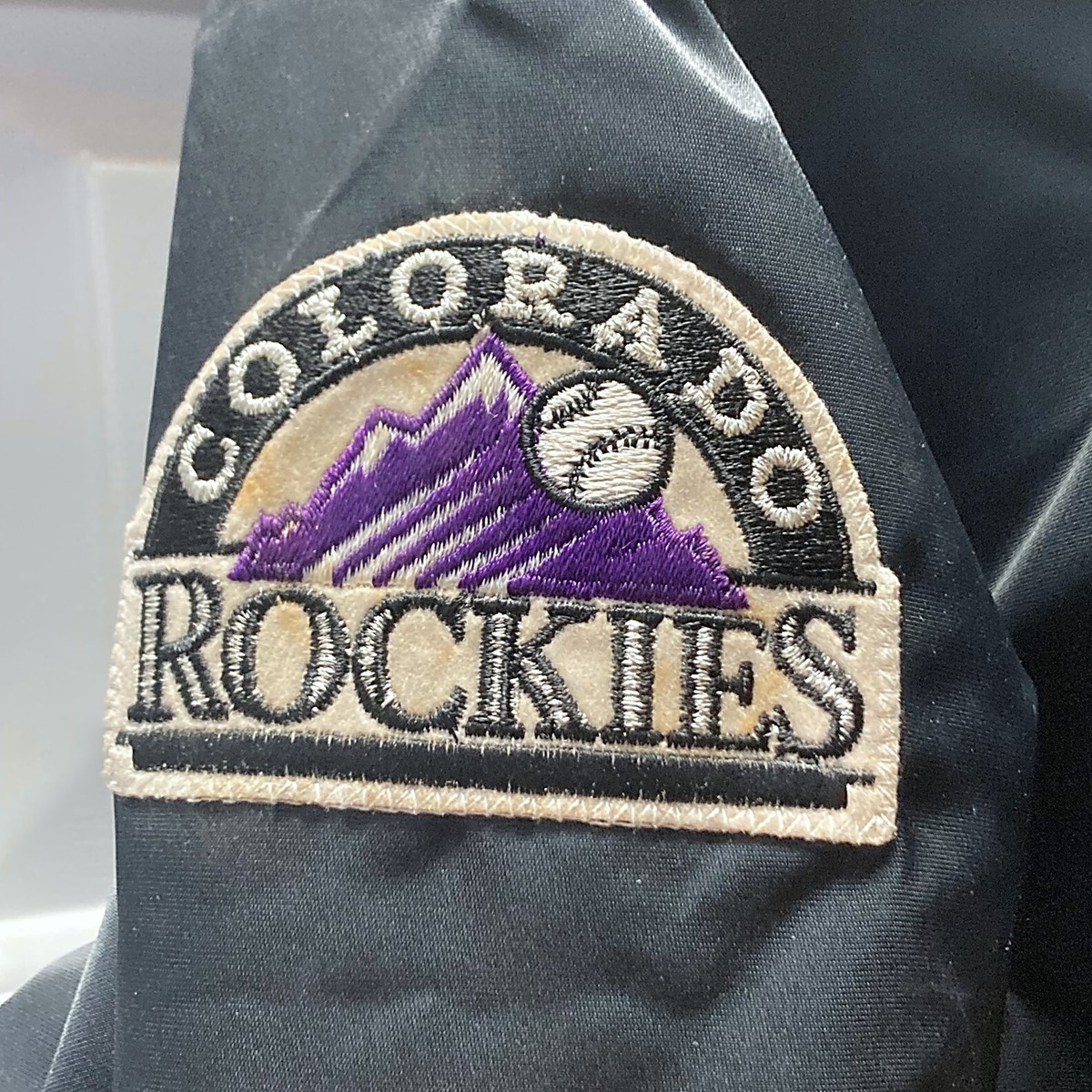 Starter Colorado Rockies Vintage 90s Black Satin Bomber