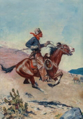 high quality oil painting handpainted on canvas ''Pony Express Rider ''