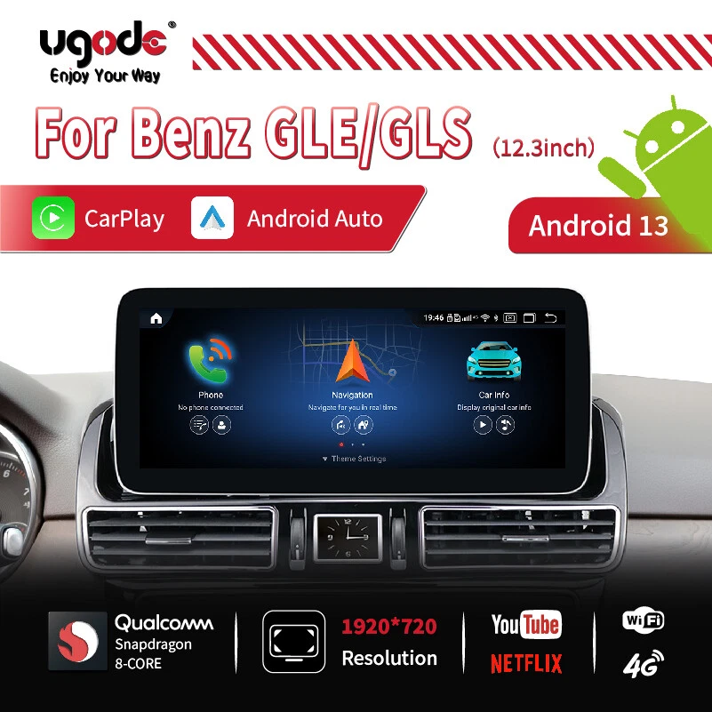 Ugode 12.3in Android13 Screen CarPlay For Mercedes Benz GLE GLS W166 2016 2018