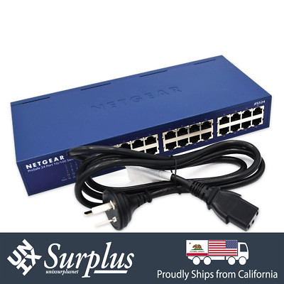 New 24 Port 100MB RJ45 NetGear Unmanaged 1U IPMI ProSafe JFS524 Ethernet Switch