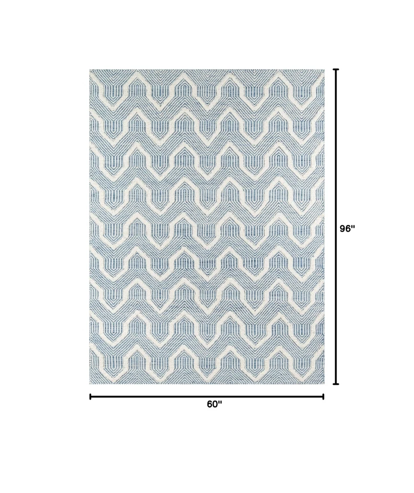 Erin Gates by Momeni Langdon Prince Blue Hand Woven Wool Area Rug 5' X 8' - Image 3 of 4